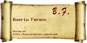 Boeriu Ferenc névjegykártya